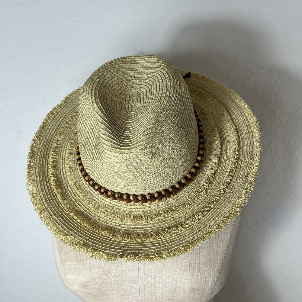 Cappelli Straw Sun Hat new Sewn Braid paper hat, 22-1/2" circumference, NWT.